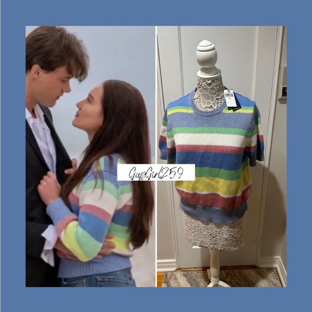 SOLD Polo Ralph Lauren striped sweater XL ASO The Summer I Turned Pretty Belly
